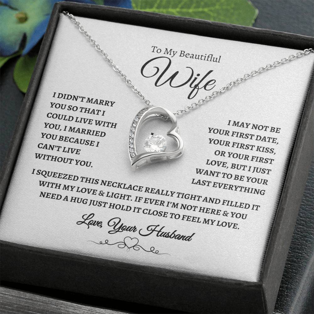 To My Beautiful Wife Forever Love Knot Necklace WB