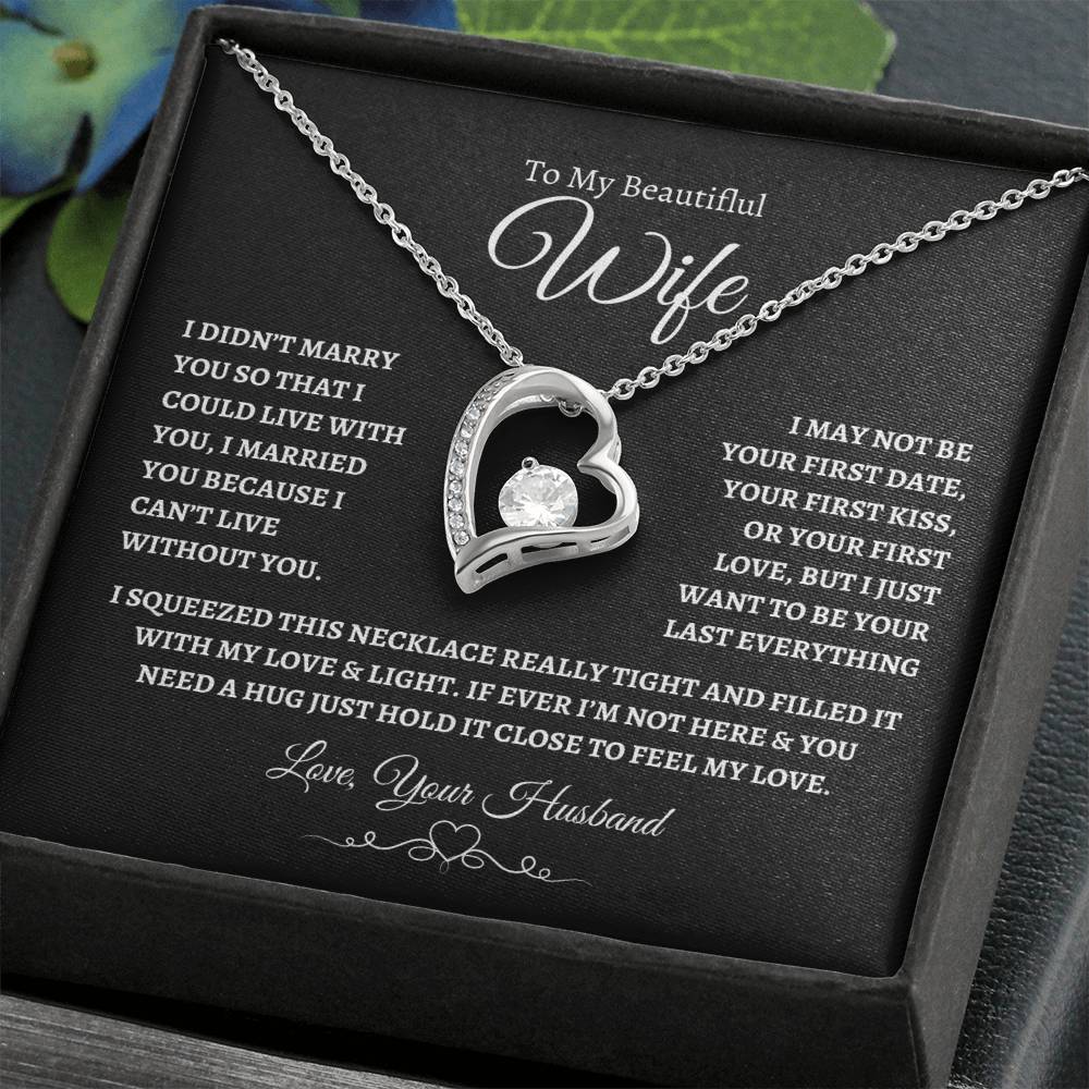 To My Beautiful Wife Forever Love Knot Necklace BW2