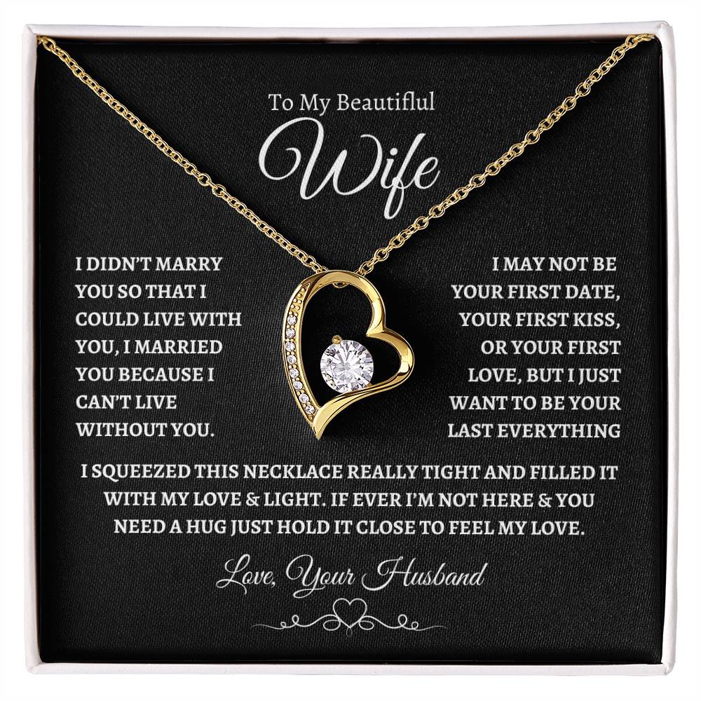 To My Beautiful Wife Forever Love Knot Necklace BW2