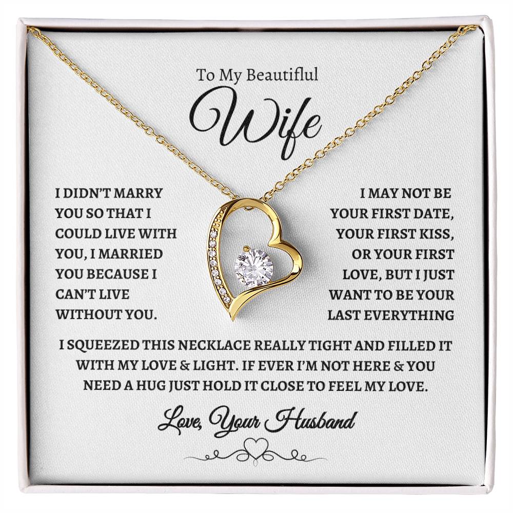 To My Beautiful Wife Forever Love Knot Necklace WB