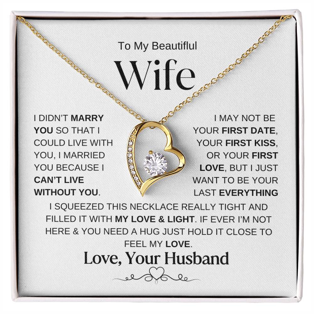 To My Beautiful Wife Forever Love Knot Necklace WB2