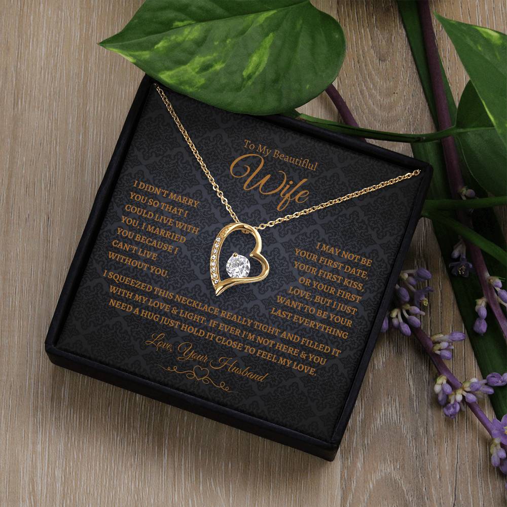 To My Beautiful Wife Forever Love Necklace BG