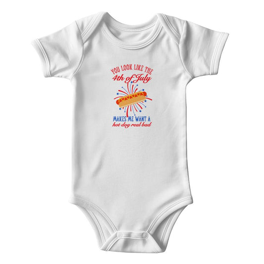 4th of July Hot Dog Onesie