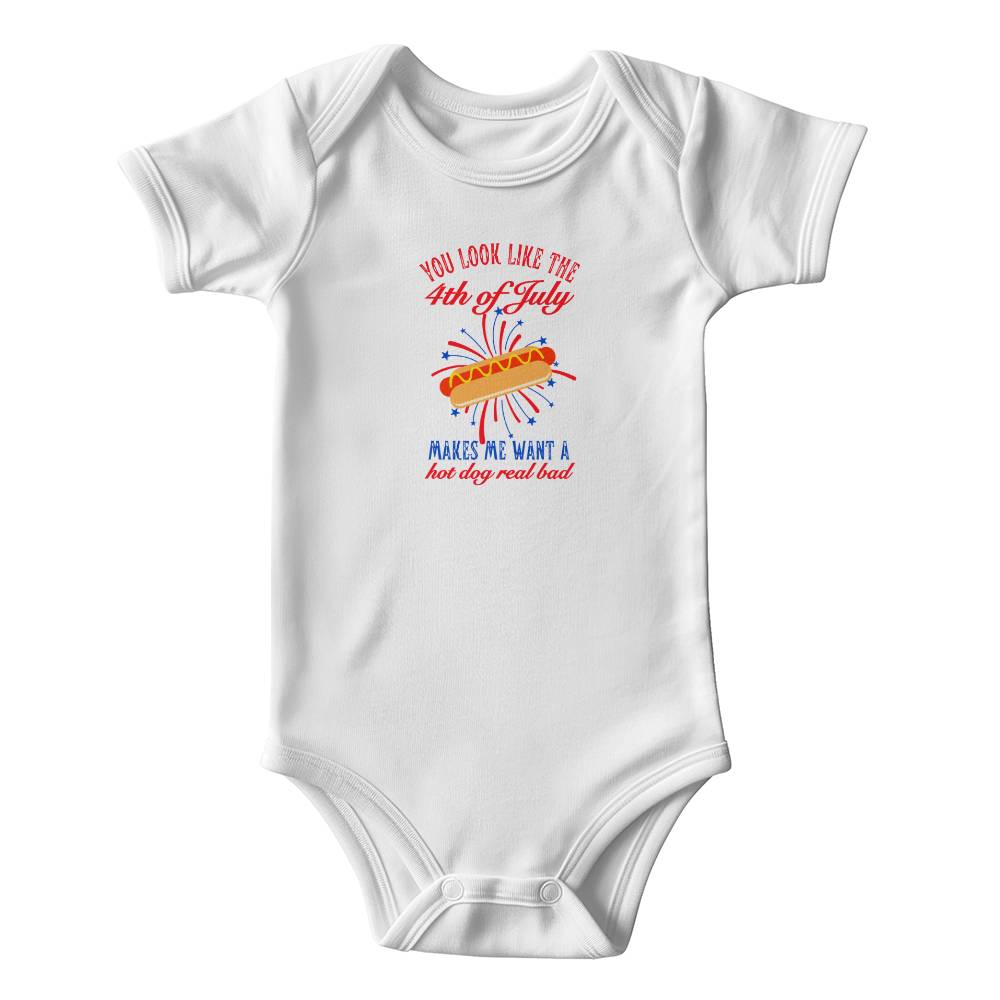 4th of July Hot Dog Onesie