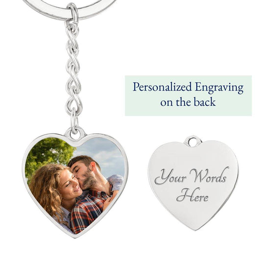 Buyer Uploaded Photo Key Chain Heart Shaped